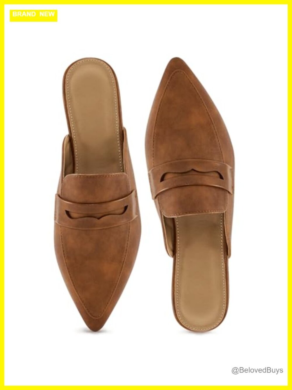 Pointed Toe Mules Memory Foam Block Heel Slip-On Business Casual